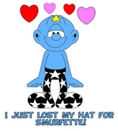 Smurfette got under his hat!