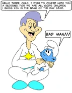 Baby Smurf senses something evil about Benedictus