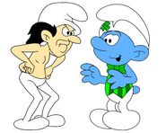 Tapper with Gargamel during "The Incredible Shrinking Wizard"