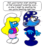 Smurfette really likes the way Empath looks.