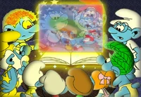 The Smurfs witness a forthcoming event through the Tome of Tomorrow