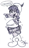 Sure hope those heels aren't pointed... Drawn on May 17th, 2014.
