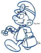 This is the sketch version of his first profile image, and my first official drawing of Doctor Smurf. Drawn on Sept. 11th, 2020.
