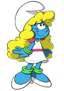 LD S1E01 Smurfette Profile.png (619 KB) Smurfette's outfit and hairstyle during Season 1 Episode 01, "Smurfs in the City." Colored on Oct. 10th, 2020.
