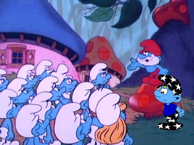 Smurf sale under mushroom