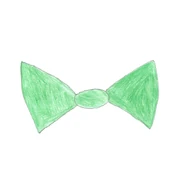 This is his light green bow.