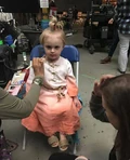 Presley getting make-up done