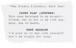 Script Excerpt - The Ersatz Elevator