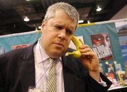 Handler with a banana phone.