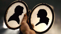 Silhouettes of Bertrand and Beatrice.