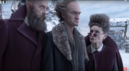 Man with a Beard but No Hair, Woman with Hair but No Beard and Count Olaf.