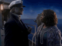 Count Olaf pushes Aunt Josephine.