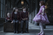 The Baudelaires with Carmelita Spats.