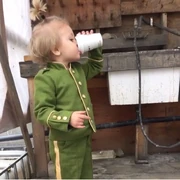 Presley drinking coffee