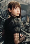 Violet in the mansion ruins.