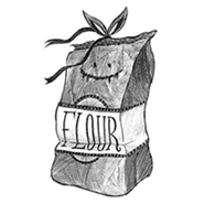 A bag of flour as Sunny.