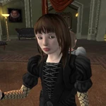 Violet in Olaf's foyer (console version).