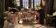 Beatrice and the Baudelaires on her first birthday.