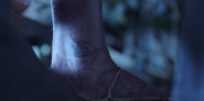 Ishmael's V.F.D. eye tattoo.