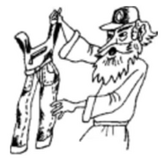 Robinson with overalls in the Russian illustrations.