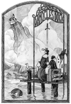 The Baudelaires arrive at Damocles Dock.