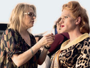 Make-up Head Rita Ciccozzi helps transform Neil Patrick Harris into Shirley St. Ives in "The Miserable Mill."