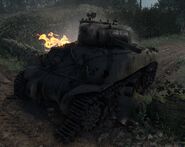 Destroyed Sherman in Conqueror