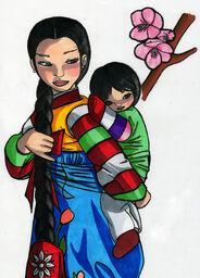 Korean Mother and Child Doll by Kearra