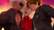 The King of Fighters XIII: KOF Main character team ending artwork.
