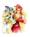 Hazuki with her brothers. Illustration by Shiroi Eiji.