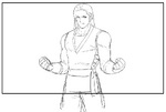 The King of Fighters XIV artbook: Andy background winpose sketch.