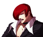 The King of Fighters XIII dialogue portrait (Flames Iori) by Nona.