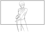 The King of Fighters XIV artbook: King background winpose sketch.