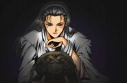 The King of Fighters: Kyo: Chizuru looking into the Yata Mirror.