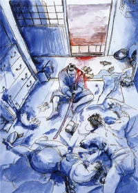 Genjuro después de matar a su madre.