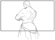 The King of Fighters XIV artbook: Geese background winpose sketch.
