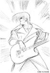 Iori playing his Bass, by Shinkiro