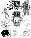 Samurai Shodown 64: Concept art, Sketches and Illustrations.