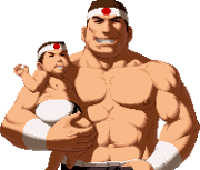 Kogoro and his father in KOF 2002