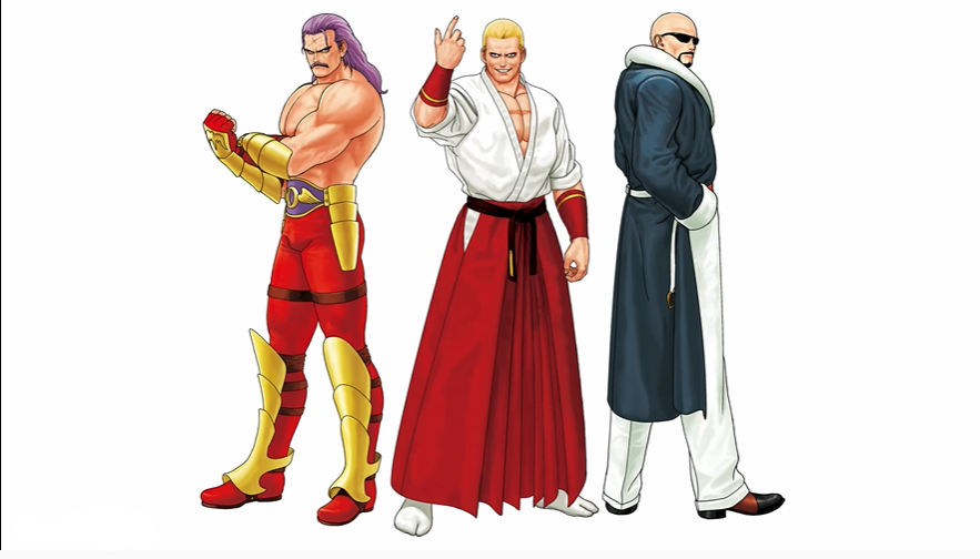 NBA Jam (the book) on X: The Boss Team -- Mr. Big, Geese Howard, and  Wolfgang Krauser -- poses in The King of Fighters '96 promo art.   / X