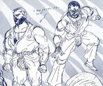 Art of Fighting 2: ilustración conceptual. El texto dice que él era un "personaje pequeño de tipo luchador mexicano.