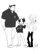 Daimon, Kyo and Benimaru by Falcoon