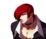 The King of Fighters XIII dialogue portrait (Flames Iori) by Nona.