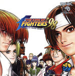 Neo Geo CD cover, showing Kyo, Iori, Heavy-D!, Mature, Terry, Shermie, the Ikari Warriors Team, Shingo & Yamazaki. Illustration by Shinkiro