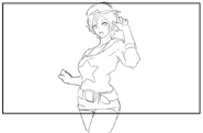 The King of Fighters XIV artbook: Alice background winpose sketch.