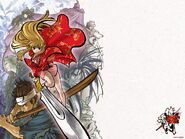 Samurai Shodown Sen: Wallpaper and cover artwork by Senri Kita.