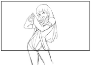 The King of Fighters XIV artbook: Kula's background winpose sketch.
