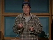 Jimmy Fallon as Adam Sandler on the October 24, 1998 episode, during the "Celebrity Jeopardy" sketch.