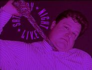 Season 16 Bumper Photo from December 1, 1990: John Goodman's 2nd time as the host, with musical guests Faith No More.