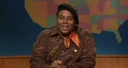 Kenan Thompson as his character Jean K. Jean on Weekend Update.